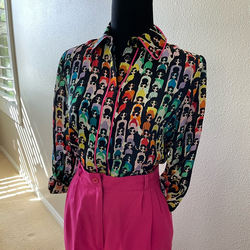 Alice and Olivia Signature Silk Blouse XS